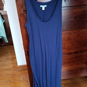 Old Navy Navy Maternity Cotton Maxi Dress